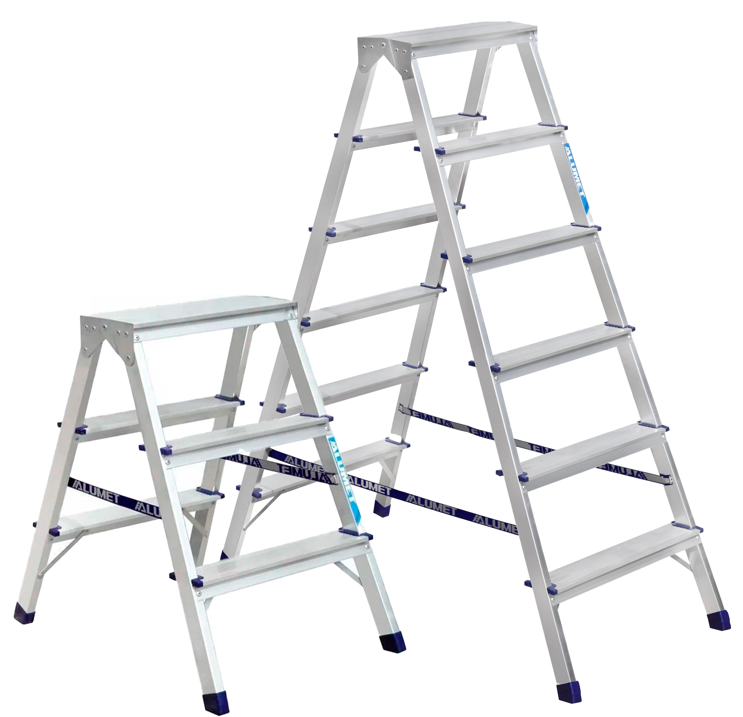 Стремянка двухсторонняя 150 кг, 2.55 м, 2х2 ст. (сер. 202/7202)