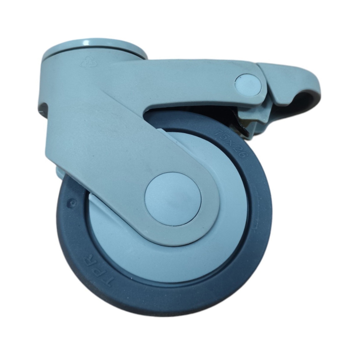 IMhgb 93(10) - Аппаратное колесо из термопластичной резины 75 мм (под болт М10, торм, шарикоп, г/п 60 кг)