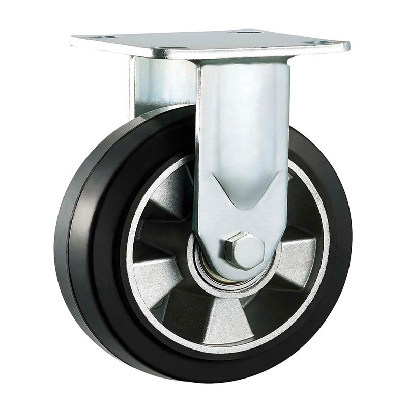 FCDL 63 - Большегрузное колесо с алюминиевым ободом 150 мм (неповорот., площадка, черная резина, шарикоподш.)