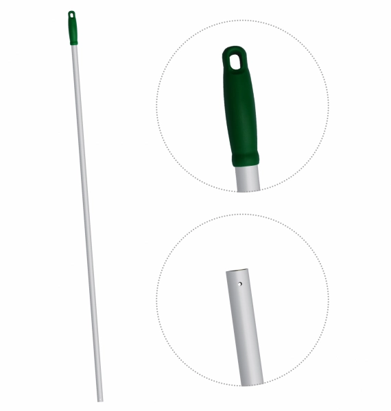 Ручка для держателя мопов, длина 130 см, диаметр 22 мм, алюминий, цвет зеленый - ALS285-G