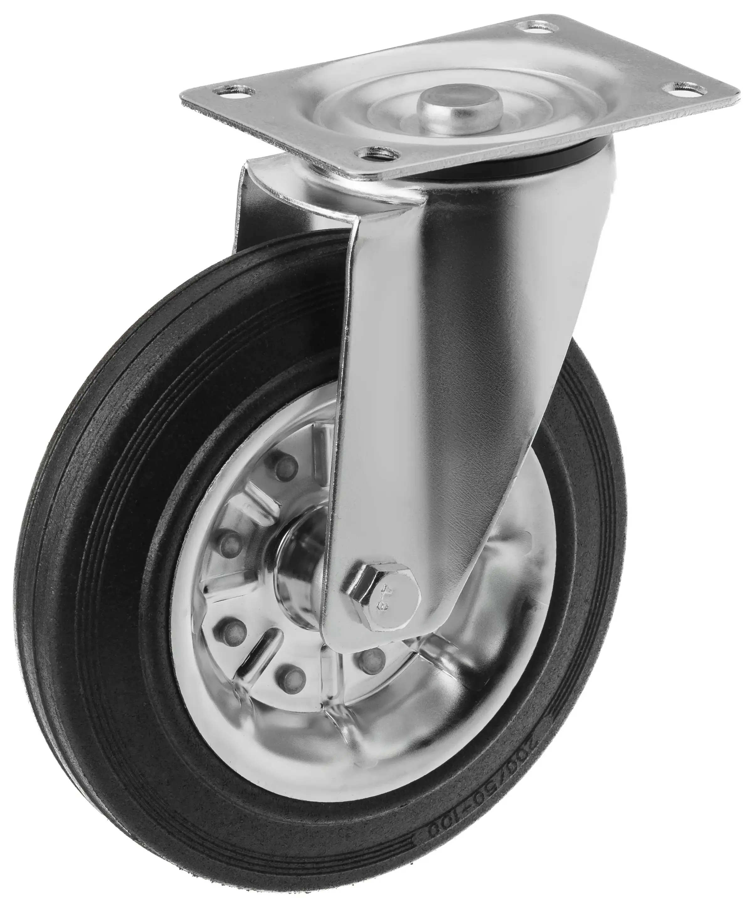 SRC 80 - Промышленное усиленное колесо 200 мм (площ., повор., черн. рез., роликоподш.)
