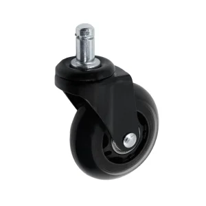 45065Th - Мебельное силиконовое колесо 64 мм (штыревое крепл, двойной шарикоподш, мягкий полиуретан)