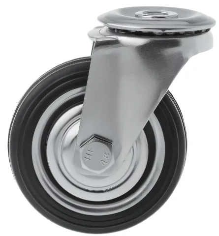 SCh 93 - Промышленное колесо 75 мм (под болт 10,5 мм, поворотн., черн. рез., роликоподш.)